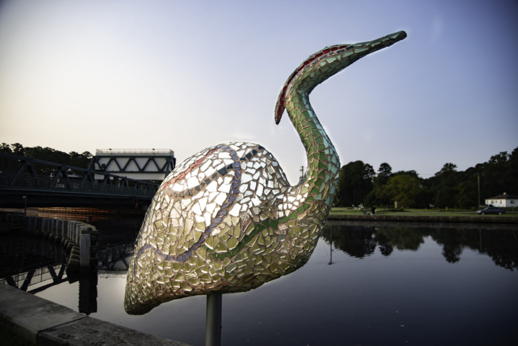 Artistic Blue Heron in Chesapeake, Virginia